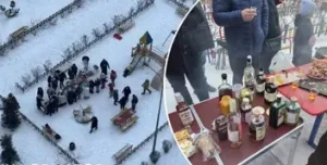 Кияни влаштували антистресове застілля на Троєщині