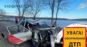 У Київській області автомобіль врізався в дерево: постраждалий в лікарні