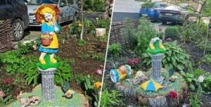 В Голосієві зафіксовано вандалізм: зруйнована клумба та пошкоджена скульптура
