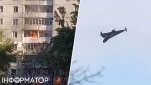 Наслідки атаки безпілотника на житловий будинок у Дніпровському районі Києва